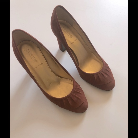J. Crew Shoes - J Crew Suede Chestnut Heels